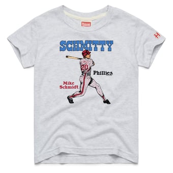 Youth Homage Mike Schmidt Ash Philadelphia Phillies Cooperstown Collection Player Graphic Tri-Blend T-Shirt
