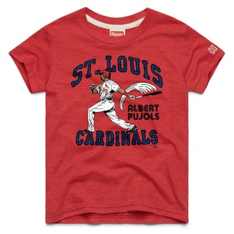 Youth Homage Albert Pujols Red St. Louis Cardinals Cooperstown Collection Player Graphic Tri-Blend T-Shirt