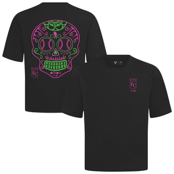 Men's Levelwear Black Kansas City Royals  Luxe Signature Knit Sugar Skull T-Shirt