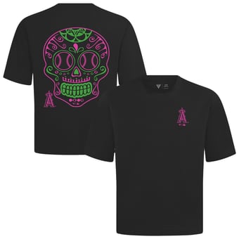 Men's Levelwear Black Los Angeles Angels  Luxe Signature Knit Sugar Skull T-Shirt