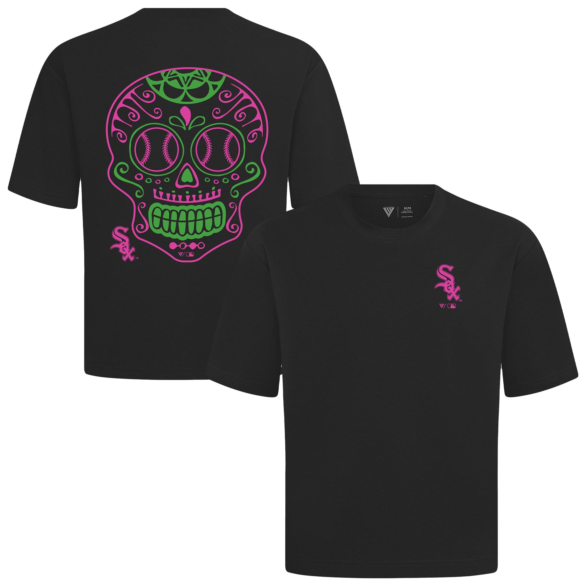 Men's Levelwear Black Chicago White Sox  Luxe Signature Knit Sugar Skull T-Shirt