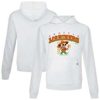 Men's Levelwear White Seattle Mariners Sugar Skull Player Relay Hoodie