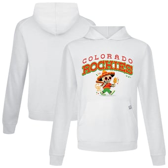 Men's Levelwear White Colorado Rockies Sugar Skull Player Relay Hoodie
