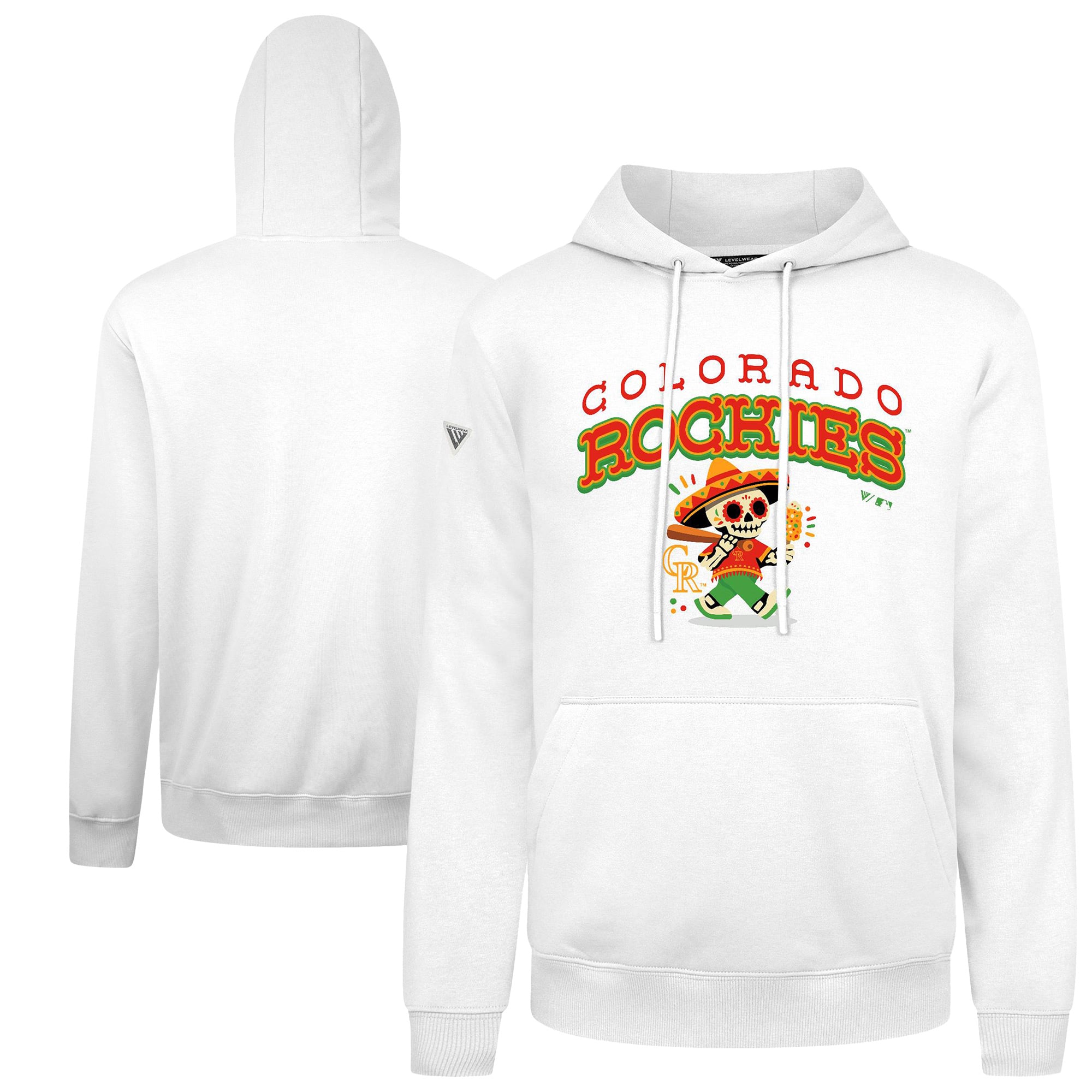 Men's Levelwear White Colorado Rockies  Sugar Skull Podium Hoodie