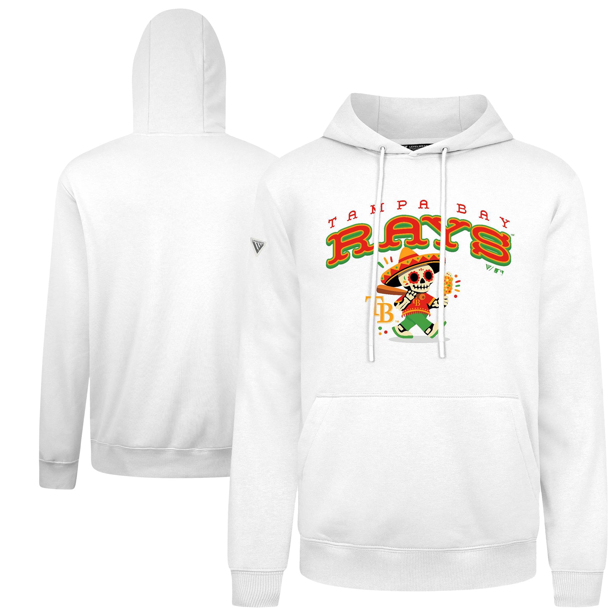 Men's Levelwear White Tampa Bay Rays  Sugar Skull Podium Hoodie
