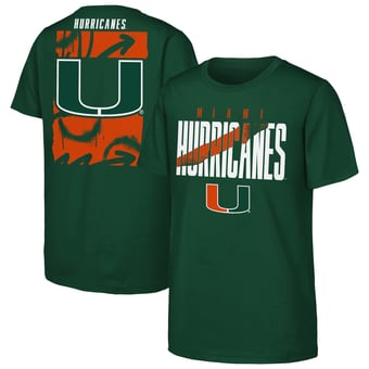 Youth Outerstuff  Green Miami Hurricanes Cut Through T-Shirt