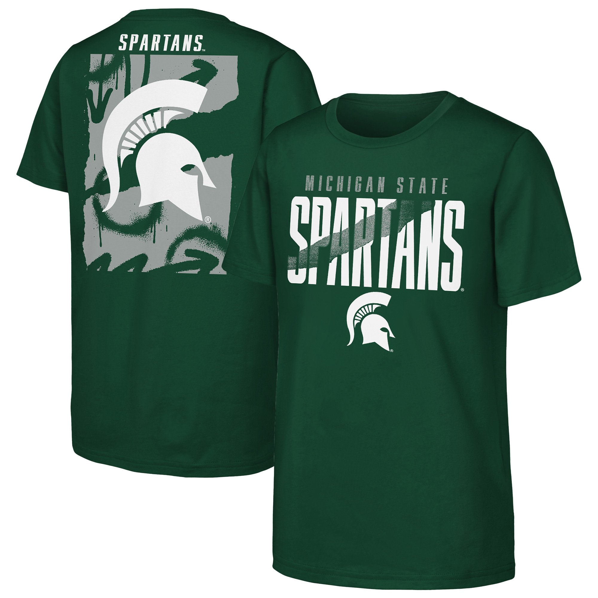 Youth Outerstuff  Green Michigan State Spartans Cut Through T-Shirt