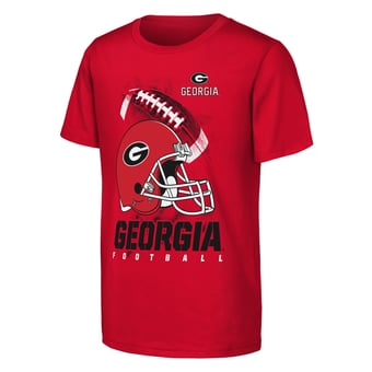 Youth Outerstuff  Red Georgia Bulldogs For the Glory Football Helmet T-Shirt