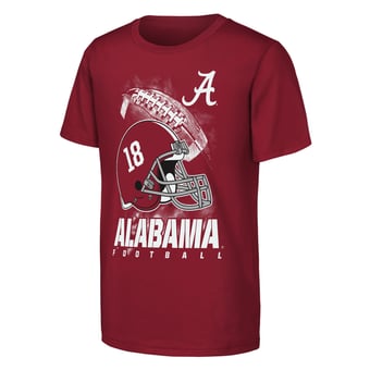 Youth Outerstuff  Crimson Alabama Crimson Tide For the Glory Football Helmet T-Shirt