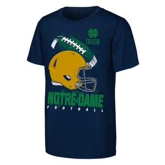 Youth Outerstuff  Navy Notre Dame Fighting Irish For the Glory Football Helmet T-Shirt