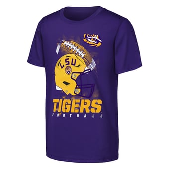 Youth Outerstuff  Purple LSU Tigers For the Glory Football Helmet T-Shirt