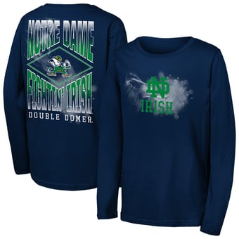 Youth Outerstuff Navy Notre Dame Fighting Irish Full Steam Long Sleeve T-Shirt