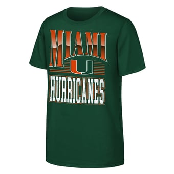 Youth Outerstuff  Green Miami Hurricanes Chrome Header T-Shirt