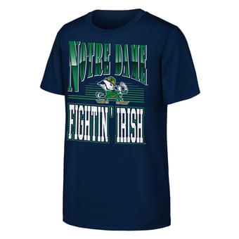Youth Outerstuff  Navy Notre Dame Fighting Irish Chrome Header T-Shirt