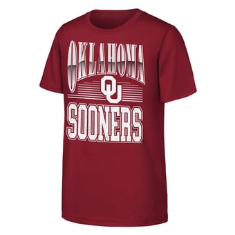 Youth Outerstuff  Crimson Oklahoma Sooners Chrome Header T-Shirt
