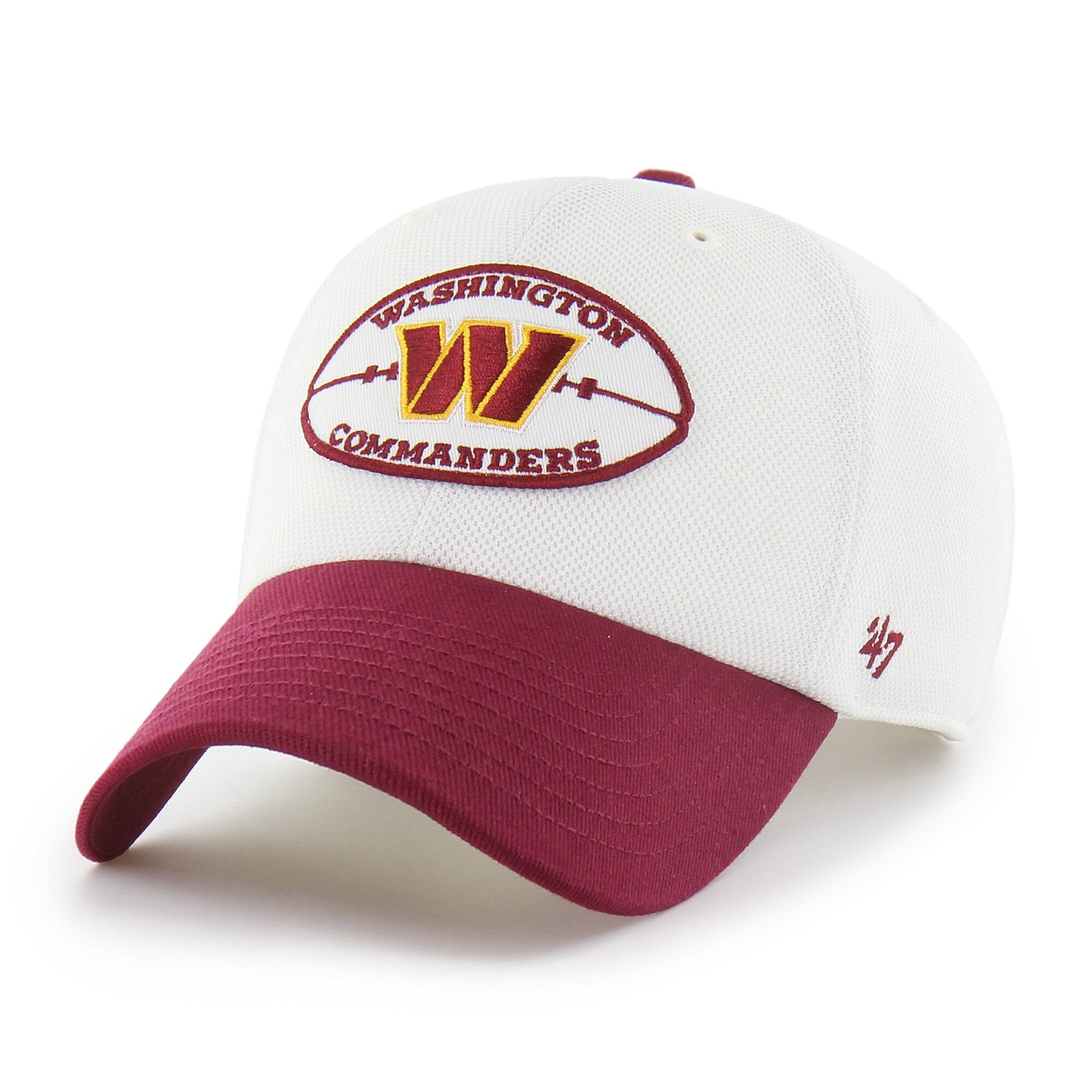 Men's '47 Cream/Burgundy Washington Commanders Pique Patch Clean Up Adjustable Hat