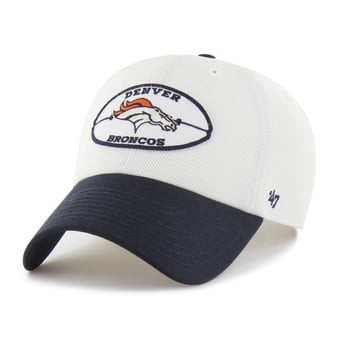 Men's '47 Cream/Navy Denver Broncos Pique Patch Clean Up Adjustable Hat