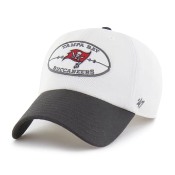 Men's '47 Cream/Pewter Tampa Bay Buccaneers Pique Patch Clean Up Adjustable Hat