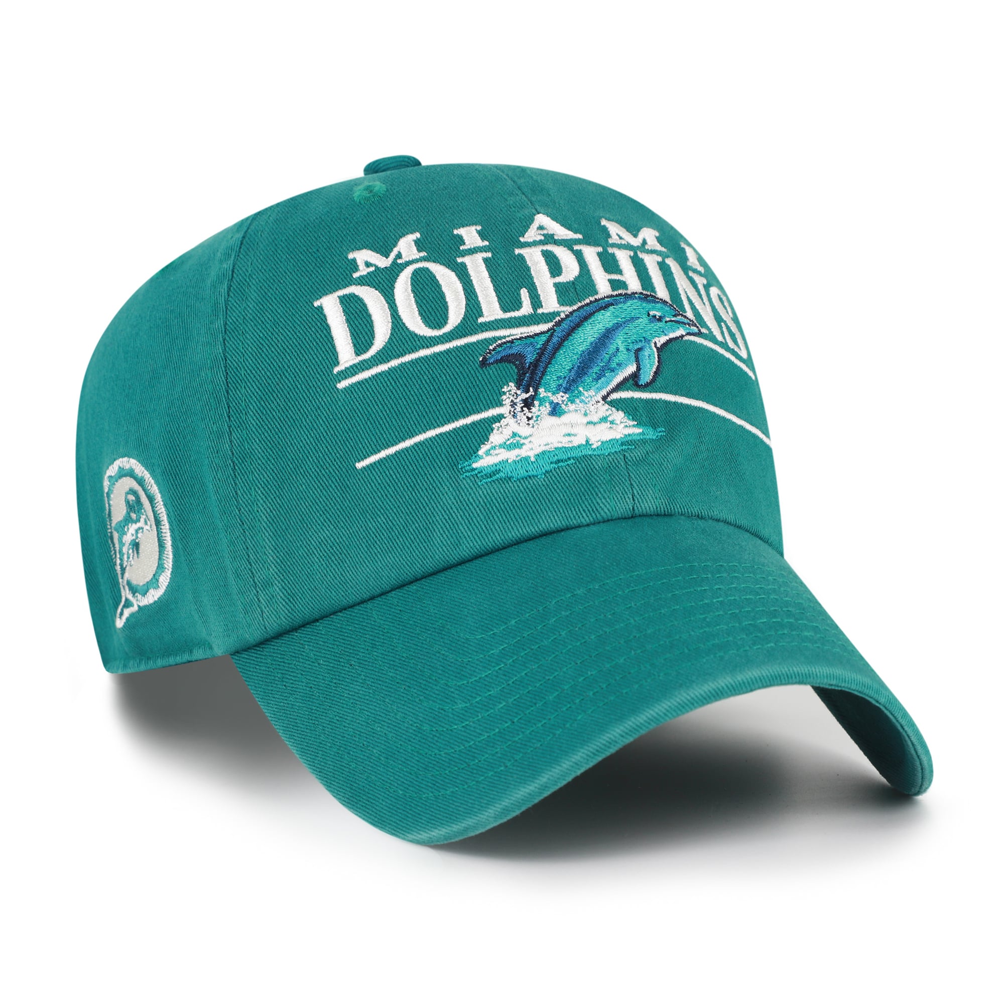 Men's '47 Aqua Miami Dolphins Throwback Graphic Clean Up Adjustable Hat