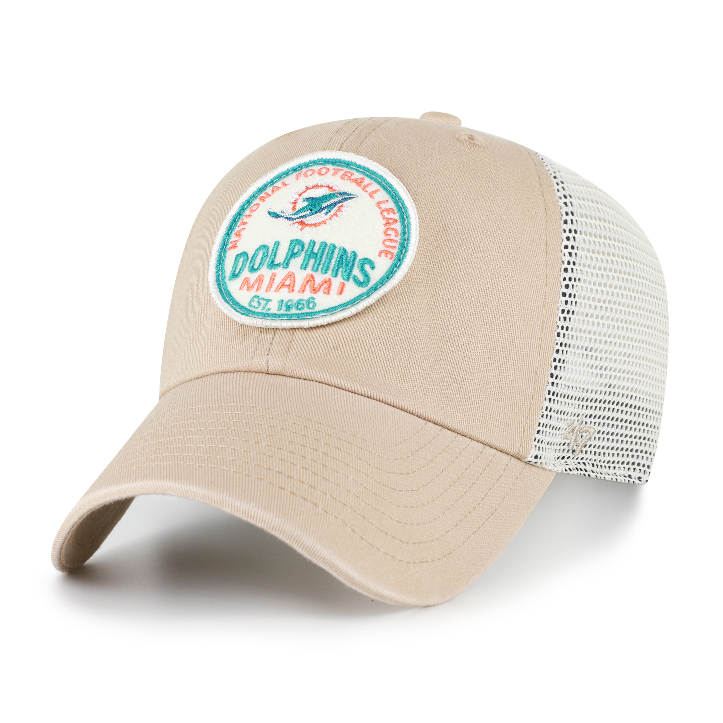 Men's '47 Khaki Miami Dolphins Felton Clean Up Adjustable Hat