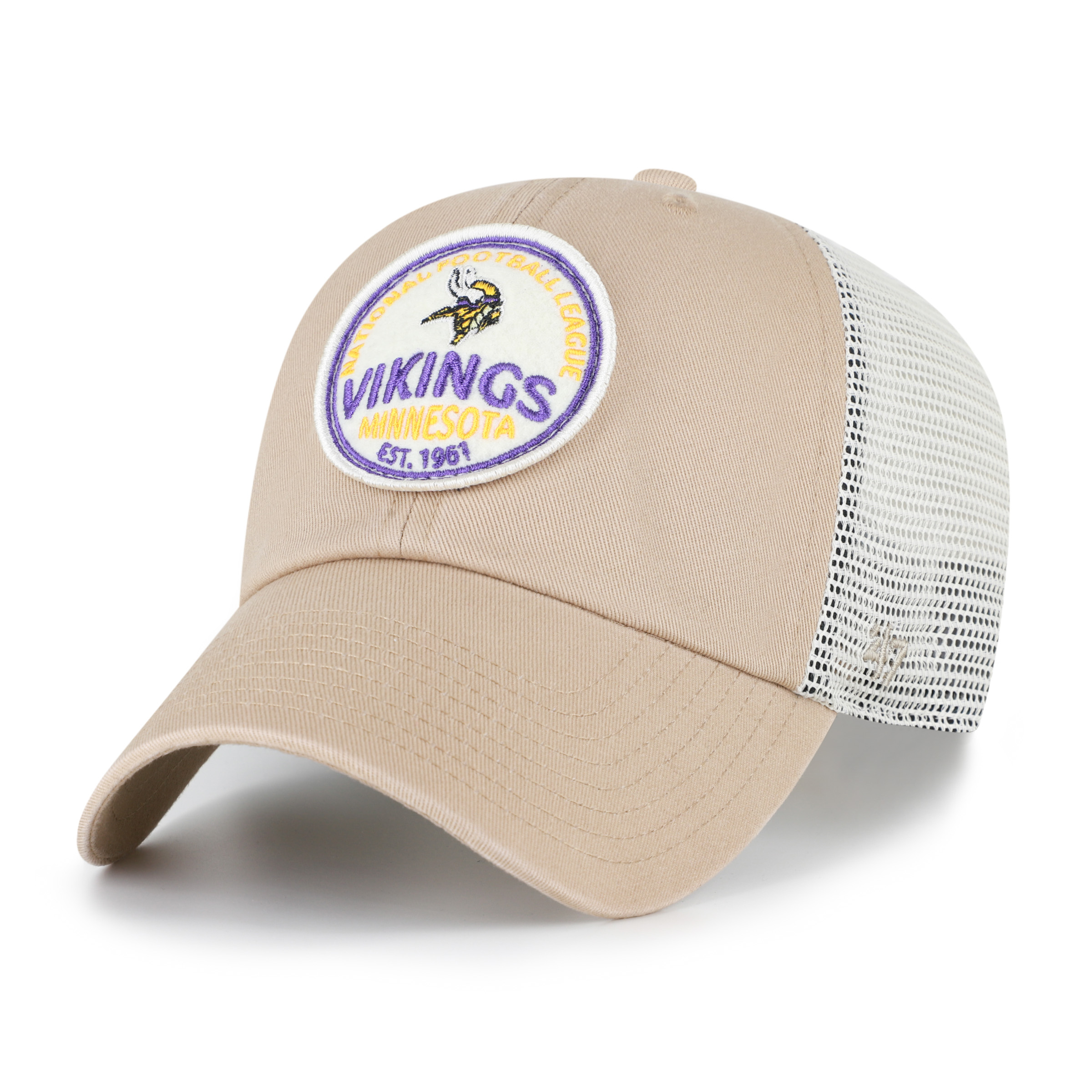 Men's '47 Khaki Minnesota Vikings Felton Clean Up Adjustable Hat