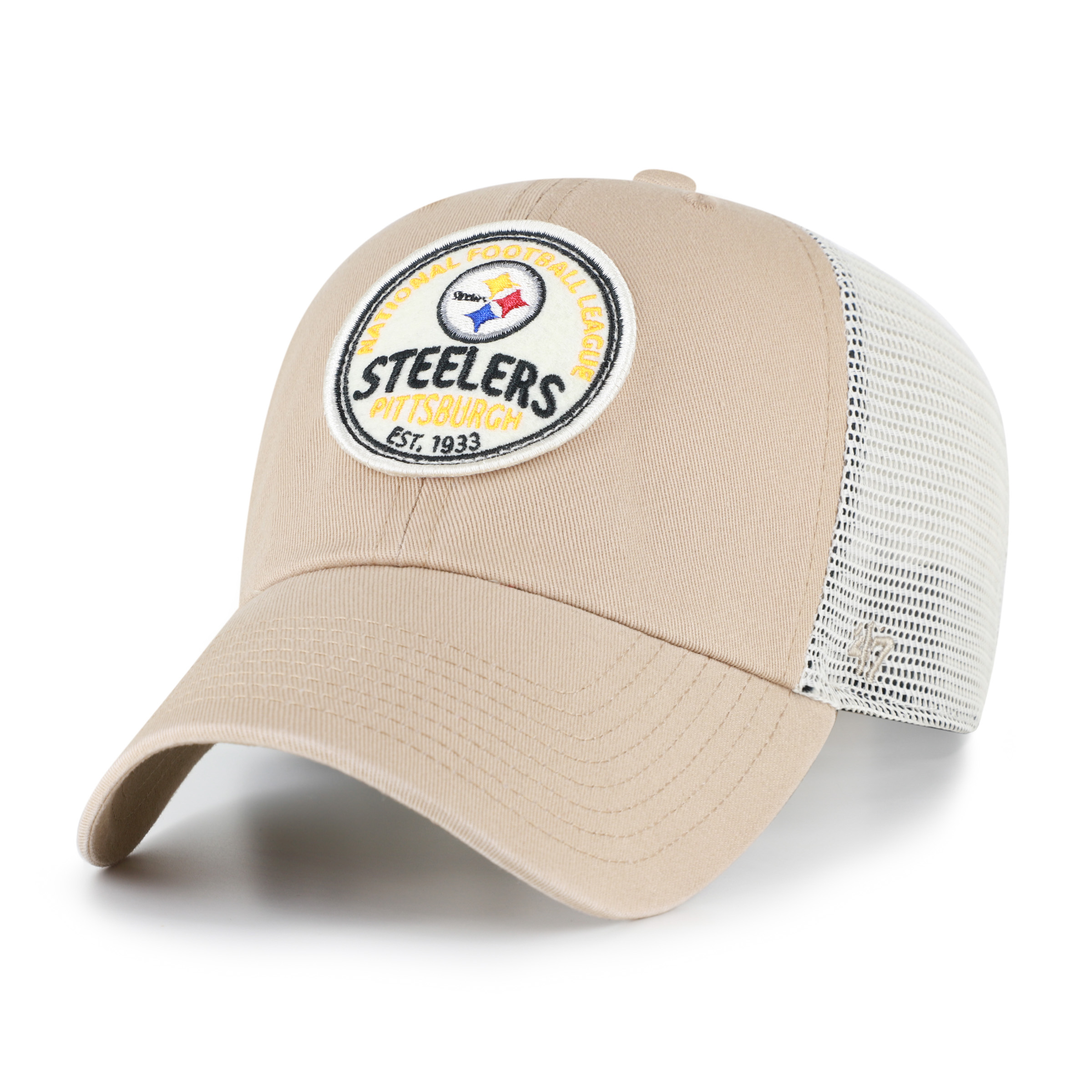 Men's '47 Khaki Pittsburgh Steelers Felton Clean Up Adjustable Hat