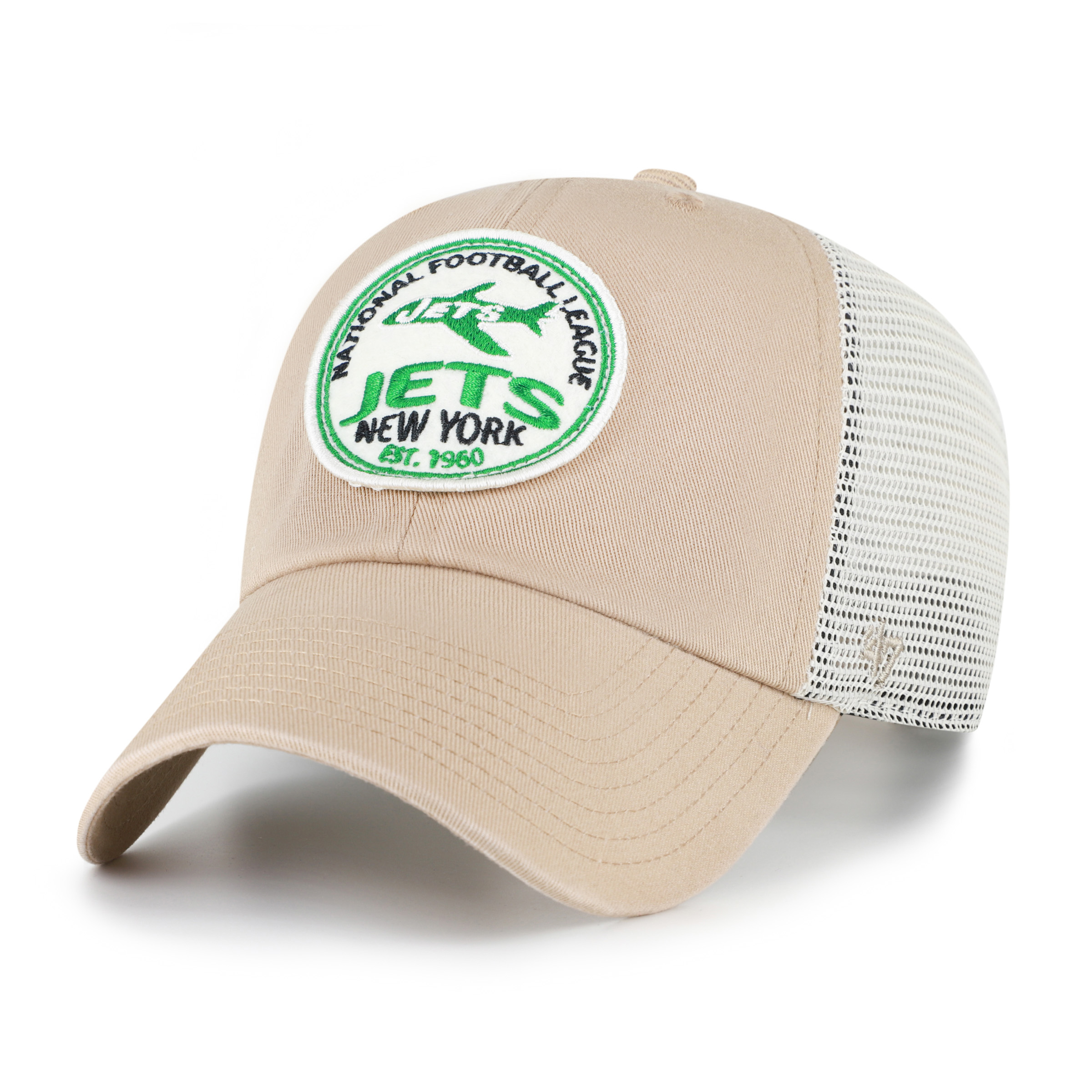 Men's '47 Khaki New York Jets Throwback Felton Clean Up Adjustable Hat