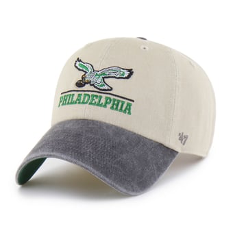 Men's '47 Natural Philadelphia Eagles Throwback Logo Line Clean Up Adjustable Hat