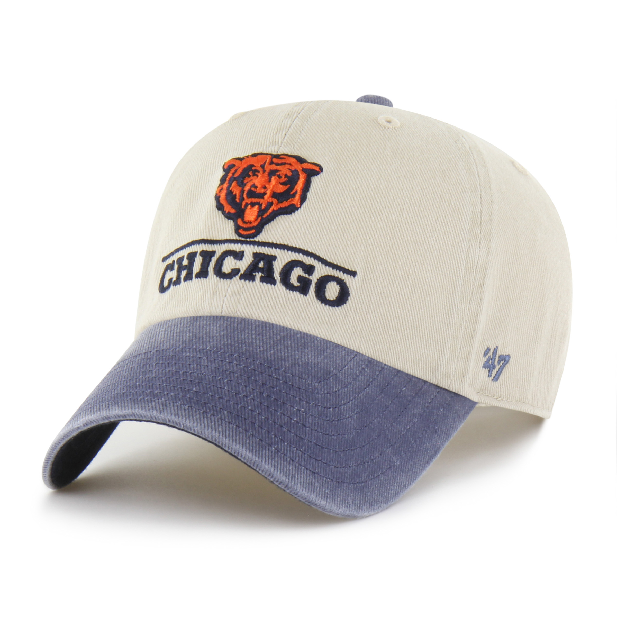 '47 Brand Men's Natural Chicago Bears Logo Line Clean Up Adjustable Hat - Natural