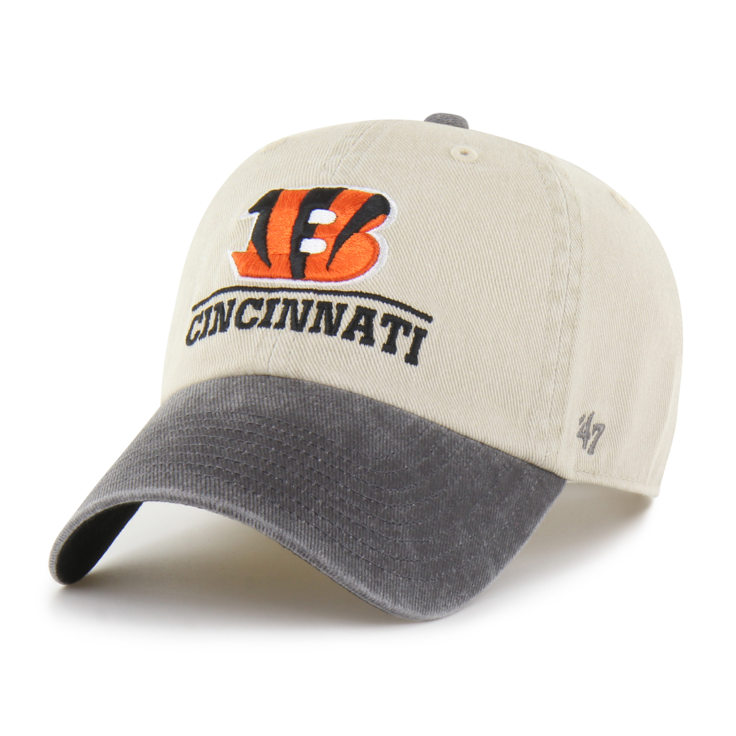 Men's '47 Natural Cincinnati Bengals Logo Line Clean Up Adjustable Hat