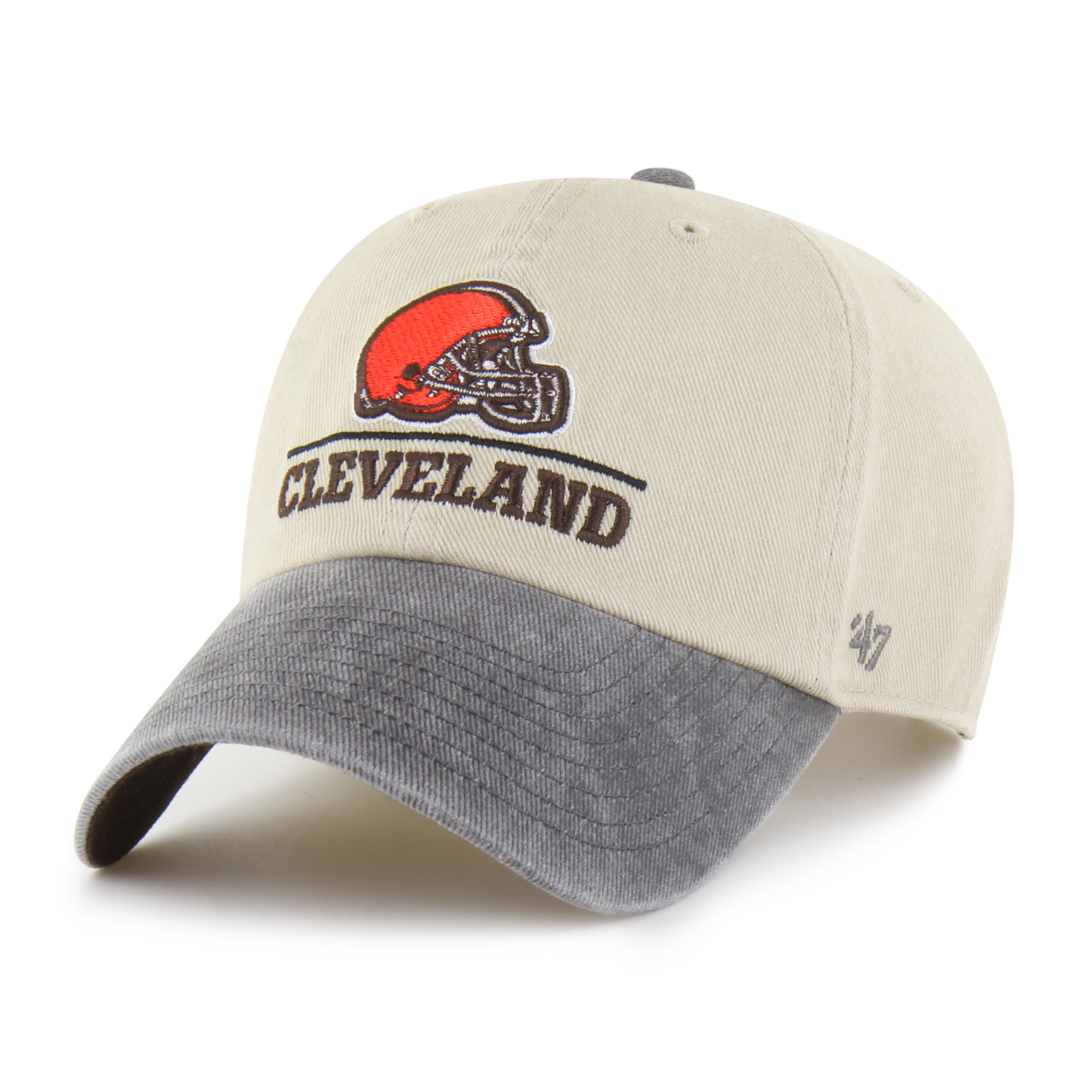 Men's '47 Natural Cleveland Browns Logo Line Clean Up Adjustable Hat