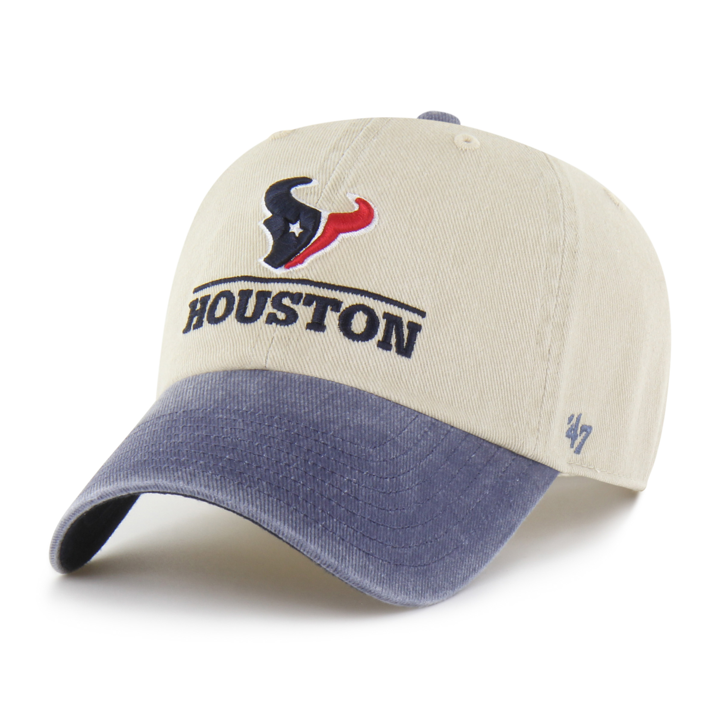 Men's '47 Natural Houston Texans Logo Line Clean Up Adjustable Hat