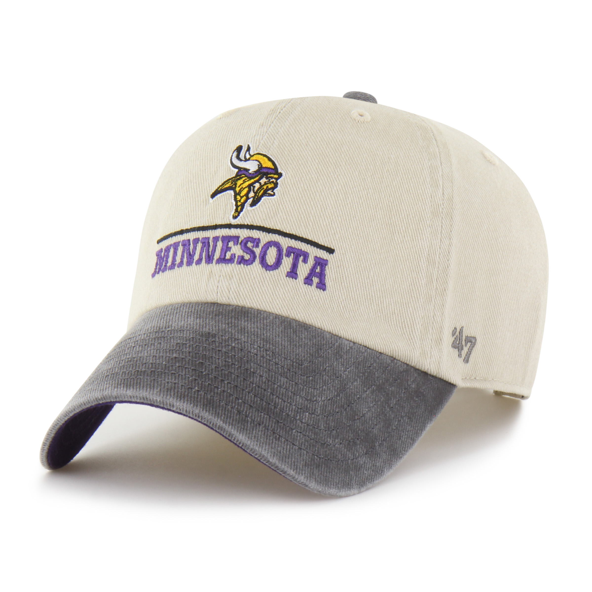 Men's '47 Natural Minnesota Vikings Logo Line Clean Up Adjustable Hat