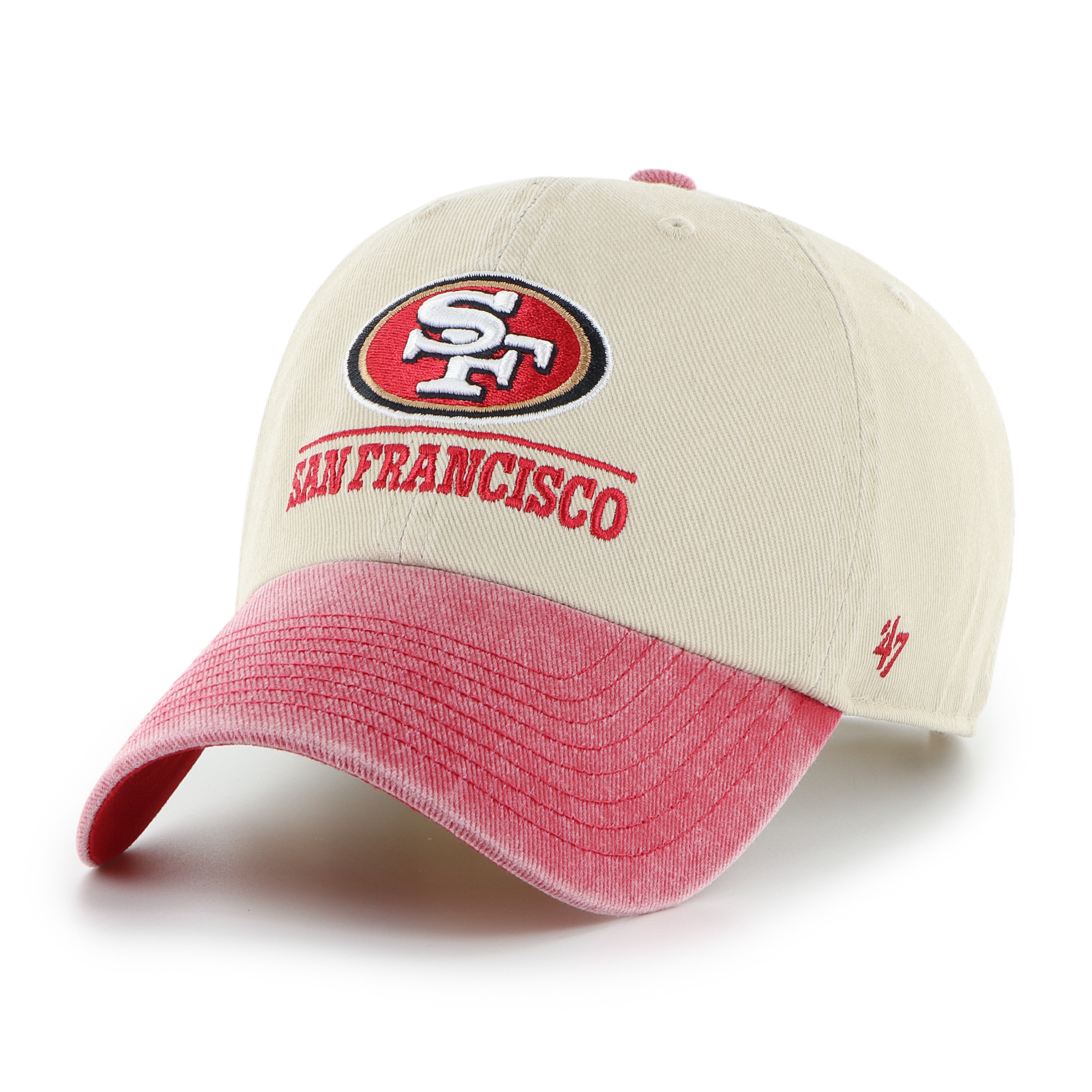 Men's '47 Natural San Francisco 49ers Logo Line Clean Up Adjustable Hat