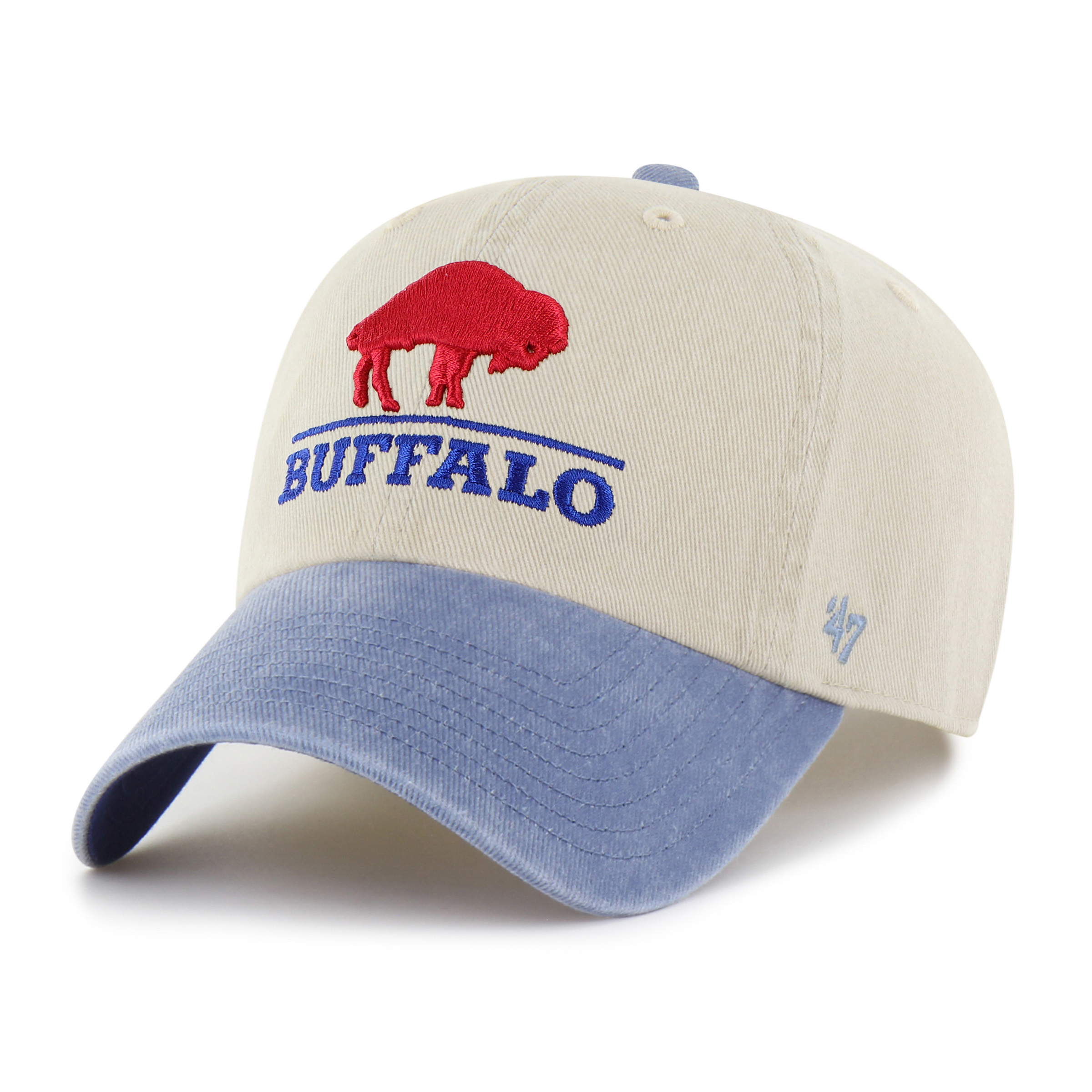 Men's '47 Natural Buffalo Bills Throwback Logo Line Clean Up Adjustable Hat