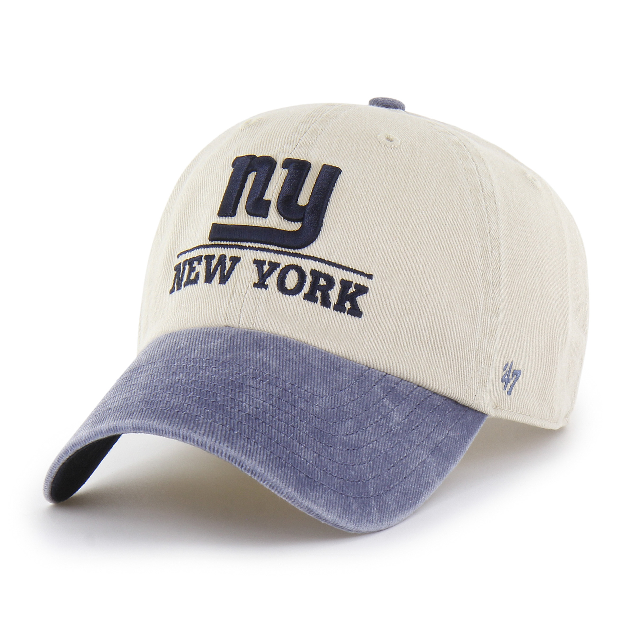 Men's '47 Natural New York Giants Throwback Logo Line Clean Up Adjustable Hat