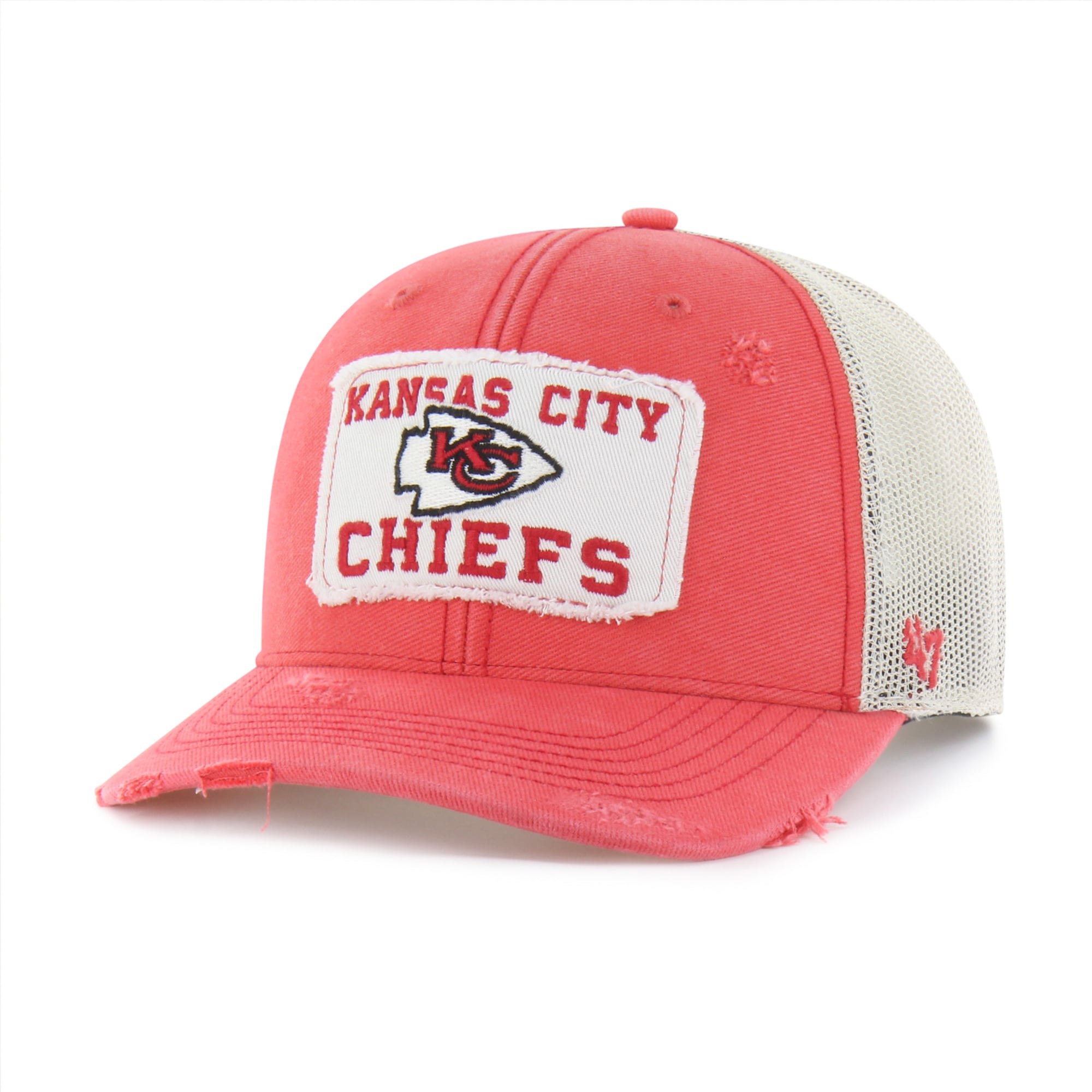 Men's '47 Red Kansas City Chiefs Egremont Well-Worn Adjustable Trucker Hat