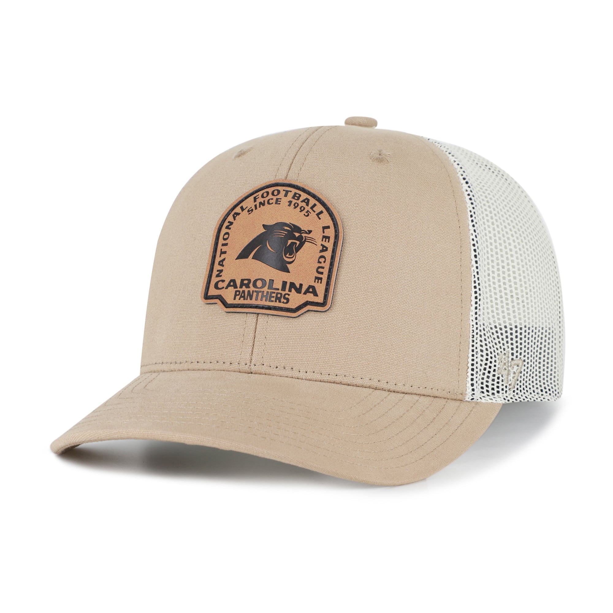 Men's '47 Khaki Carolina Panthers Bonehide Trucker Adjustable Hat