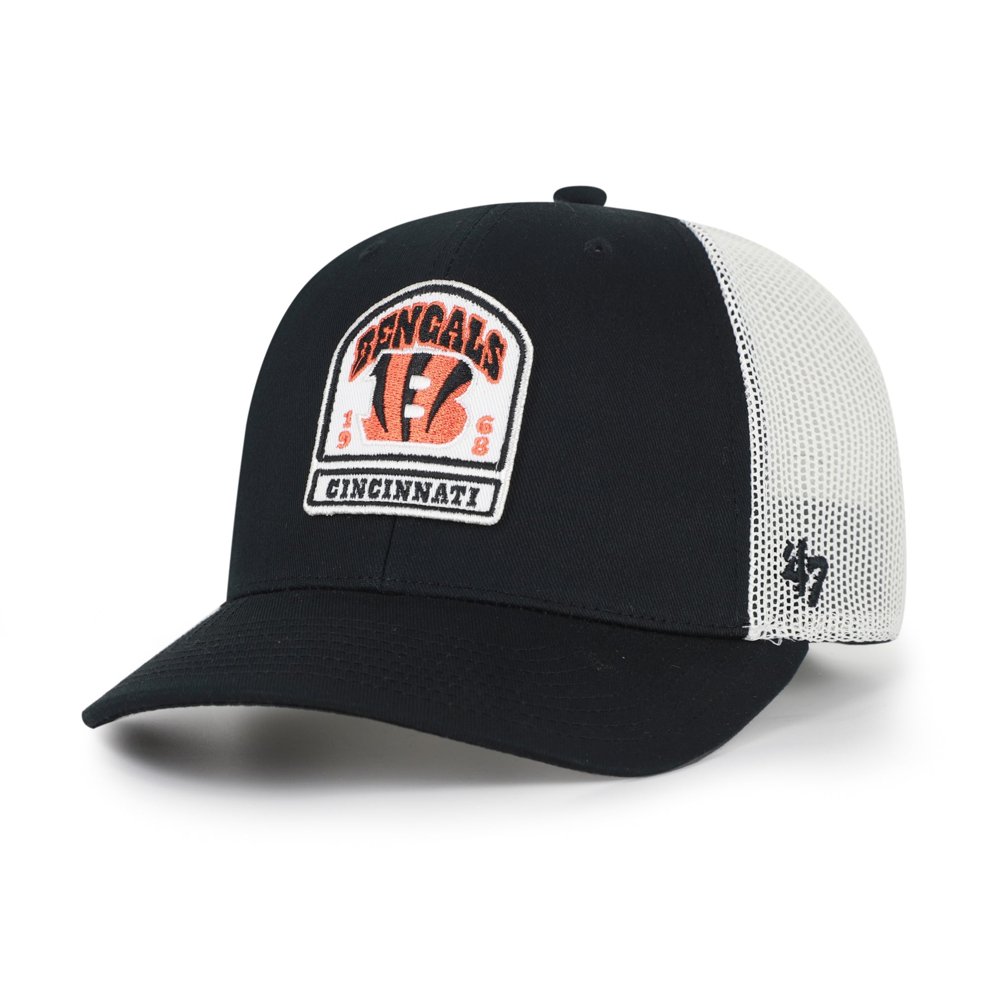 Men's '47  Black Cincinnati Bengals  Headstone Trucker Adjustable Hat