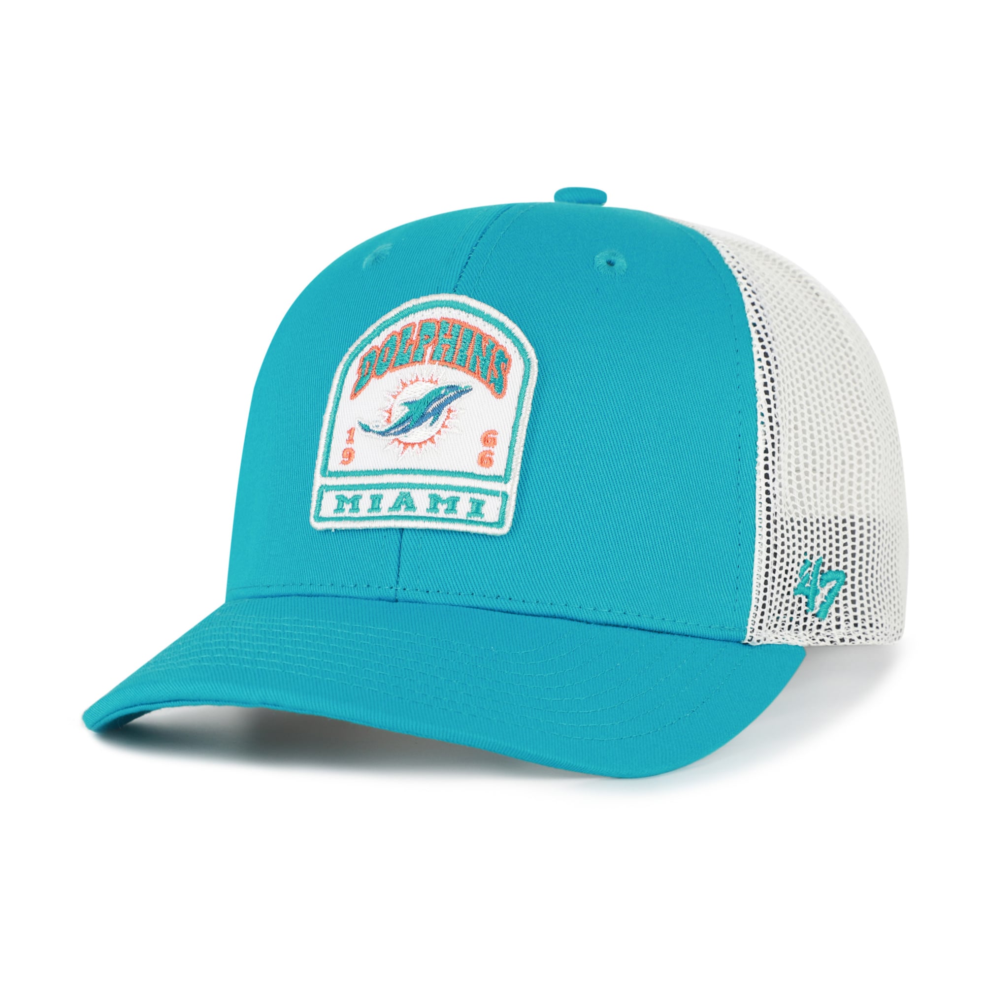 Men's '47  Aqua Miami Dolphins  Headstone Trucker Adjustable Hat