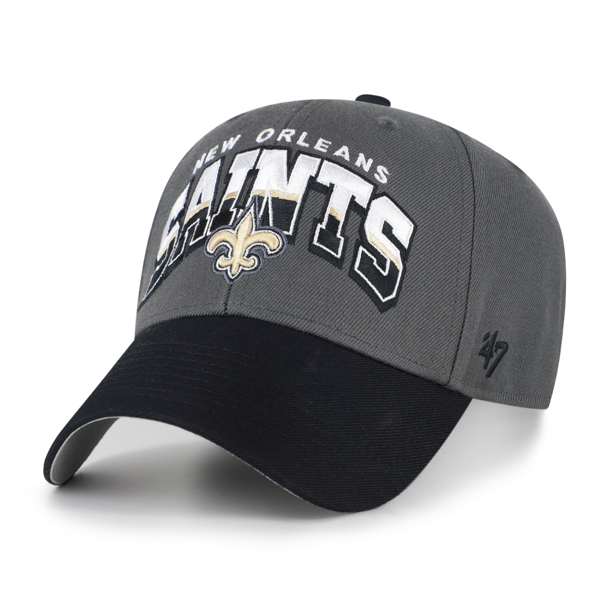 Men's '47 Charcoal New Orleans Saints Split Block MVP Adjustable Hat