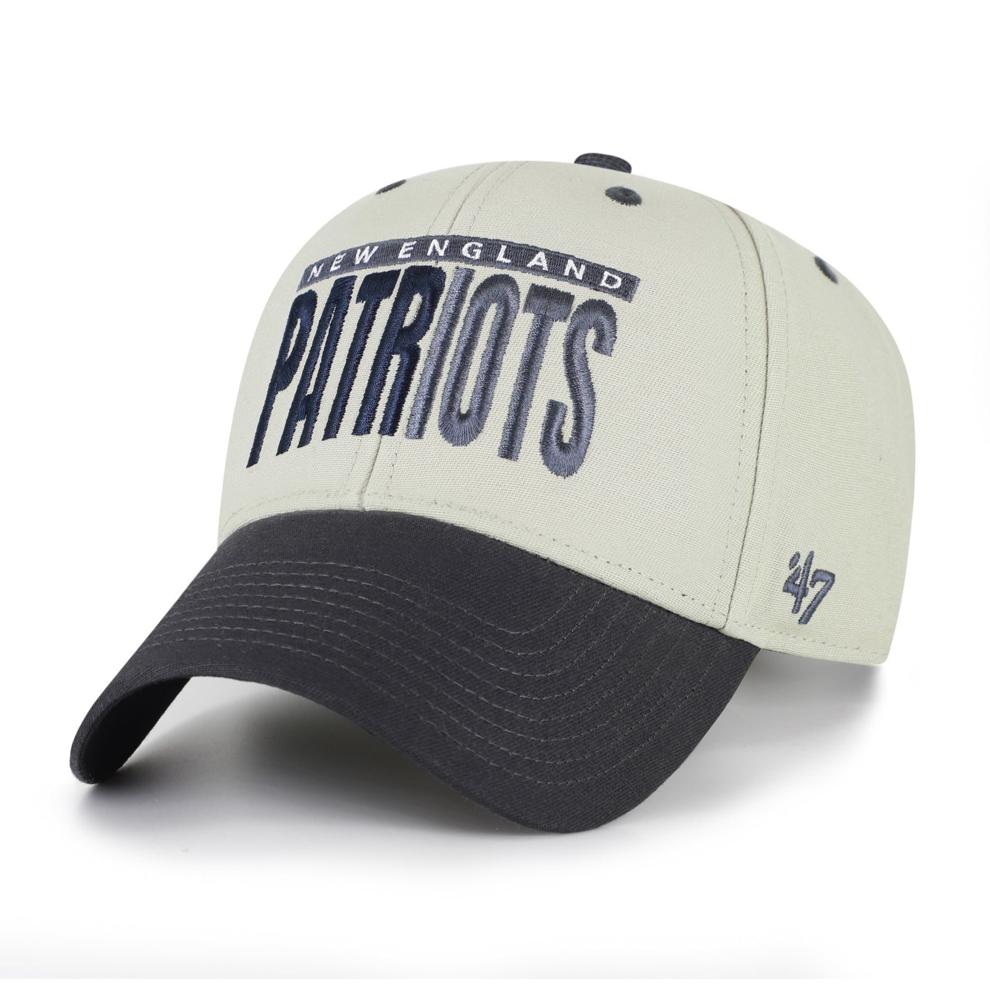 Men's '47  Gray/Black New England Patriots Half Block Text MVP Adjustable Hat