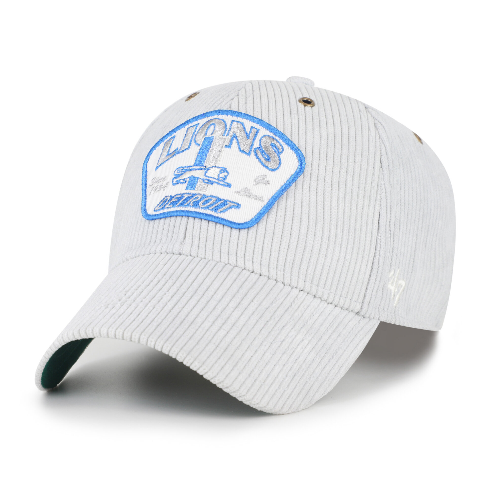 Men's '47 Gray Detroit Lions Throwback Accordia Corduroy MVP Adjustable Hat