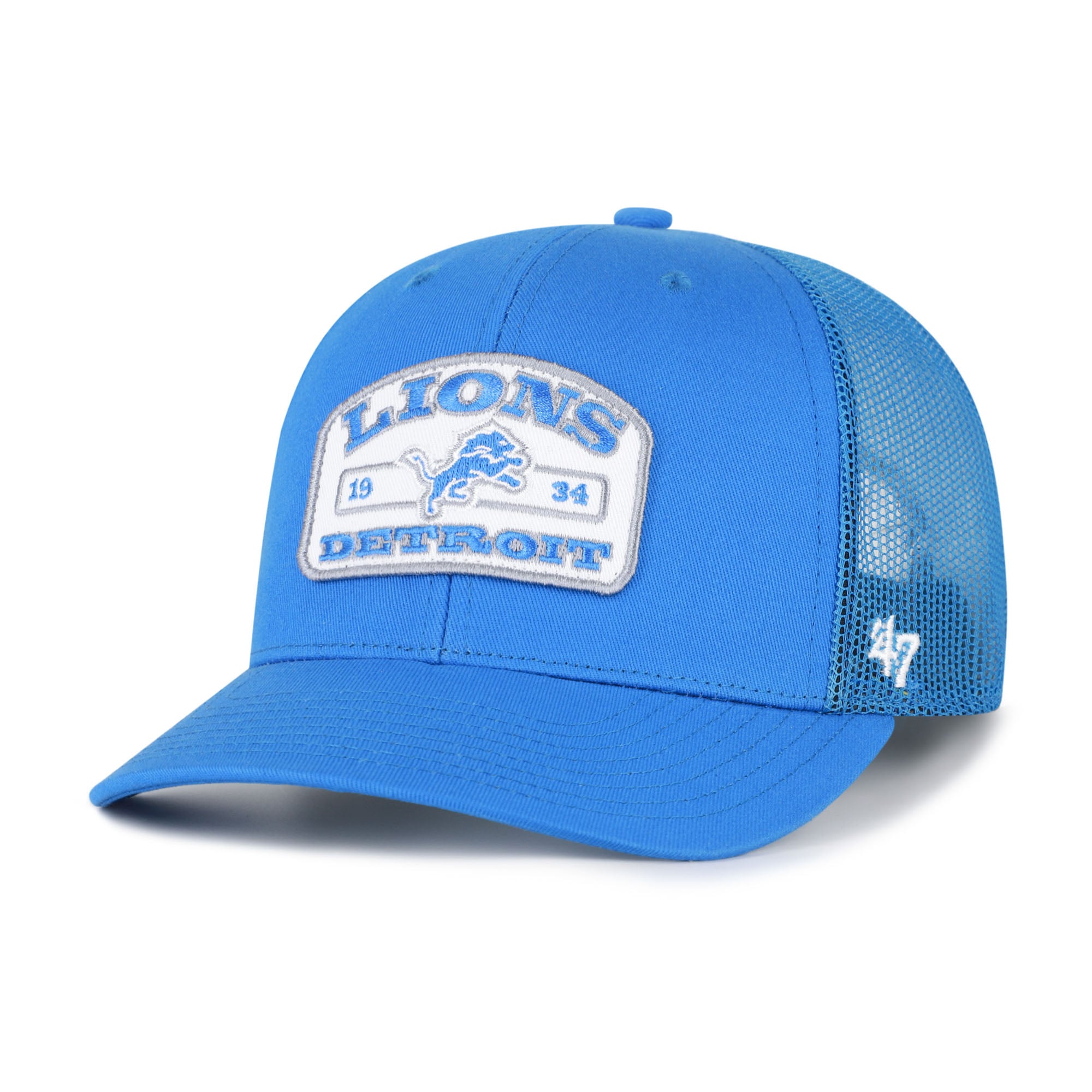 Men's '47 Blue Detroit Lions Roadway Adjustable Trucker Hat