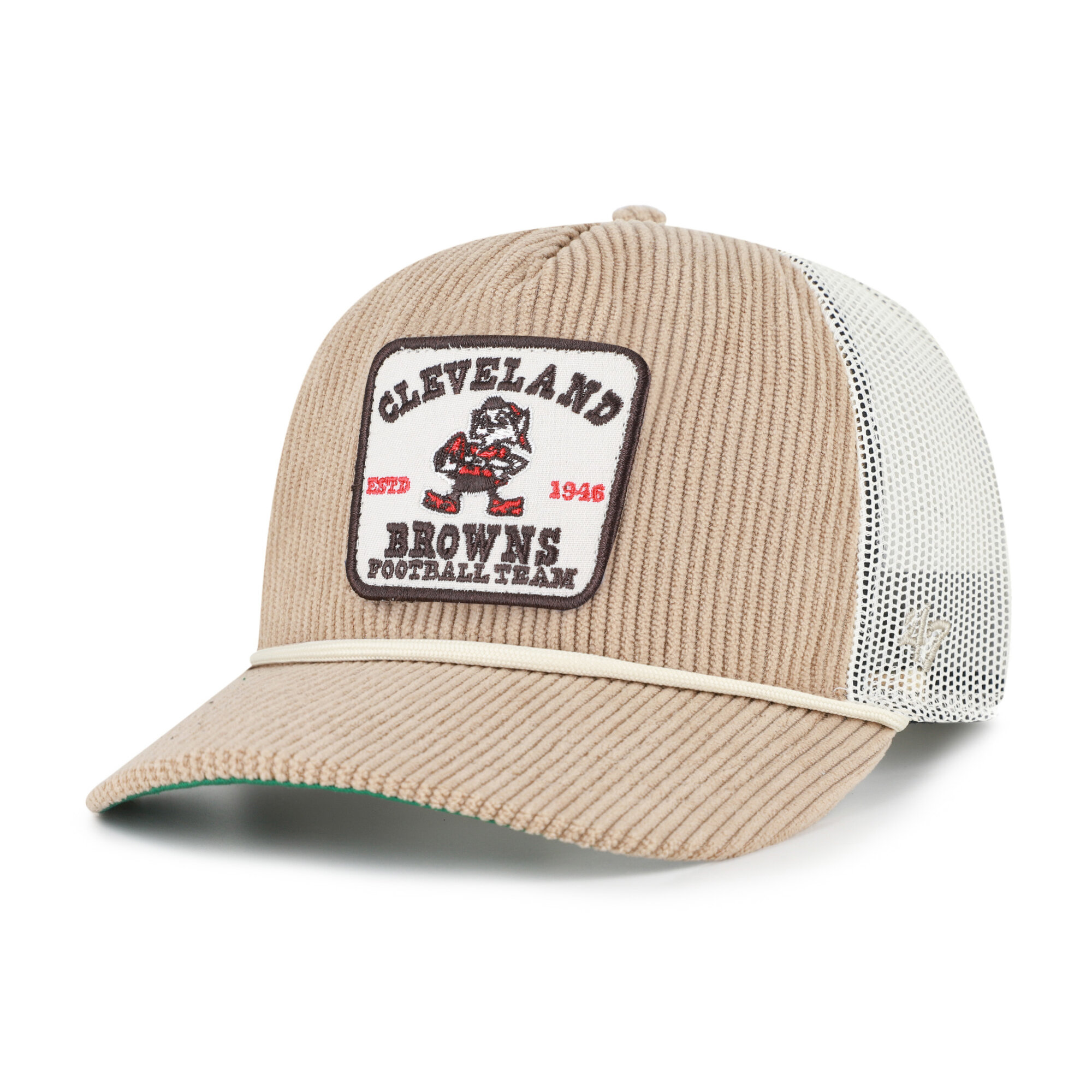 Men's '47 Khaki Cleveland Browns Throwback Cordlandia Hitch Adjustable Hat