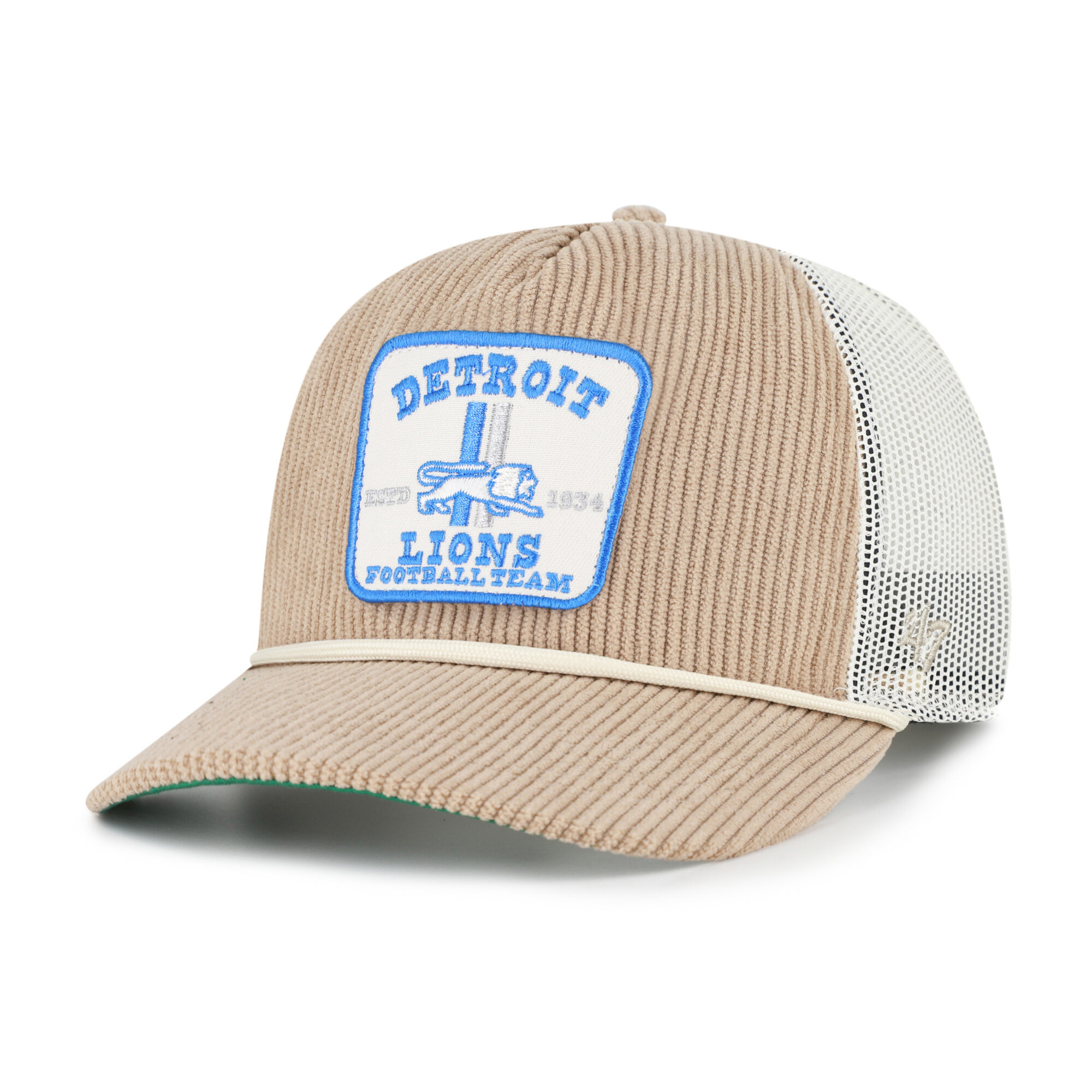 Men's '47 Khaki Detroit Lions Throwback Cordlandia Hitch Adjustable Hat