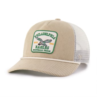 Men's '47 Khaki Philadelphia Eagles Throwback Cordlandia Hitch Adjustable Hat