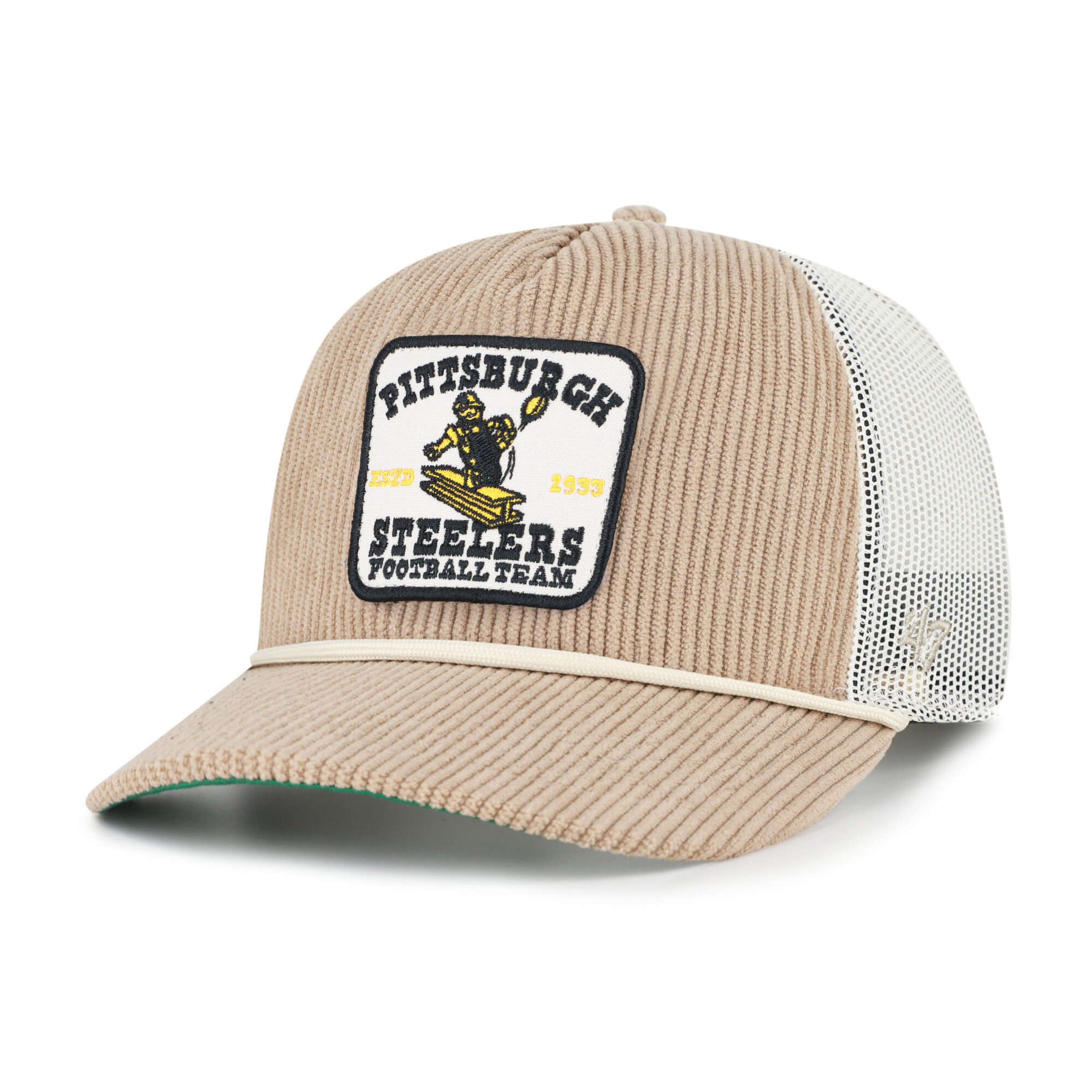 Men's '47 Khaki Pittsburgh Steelers Throwback Cordlandia Hitch Adjustable Hat