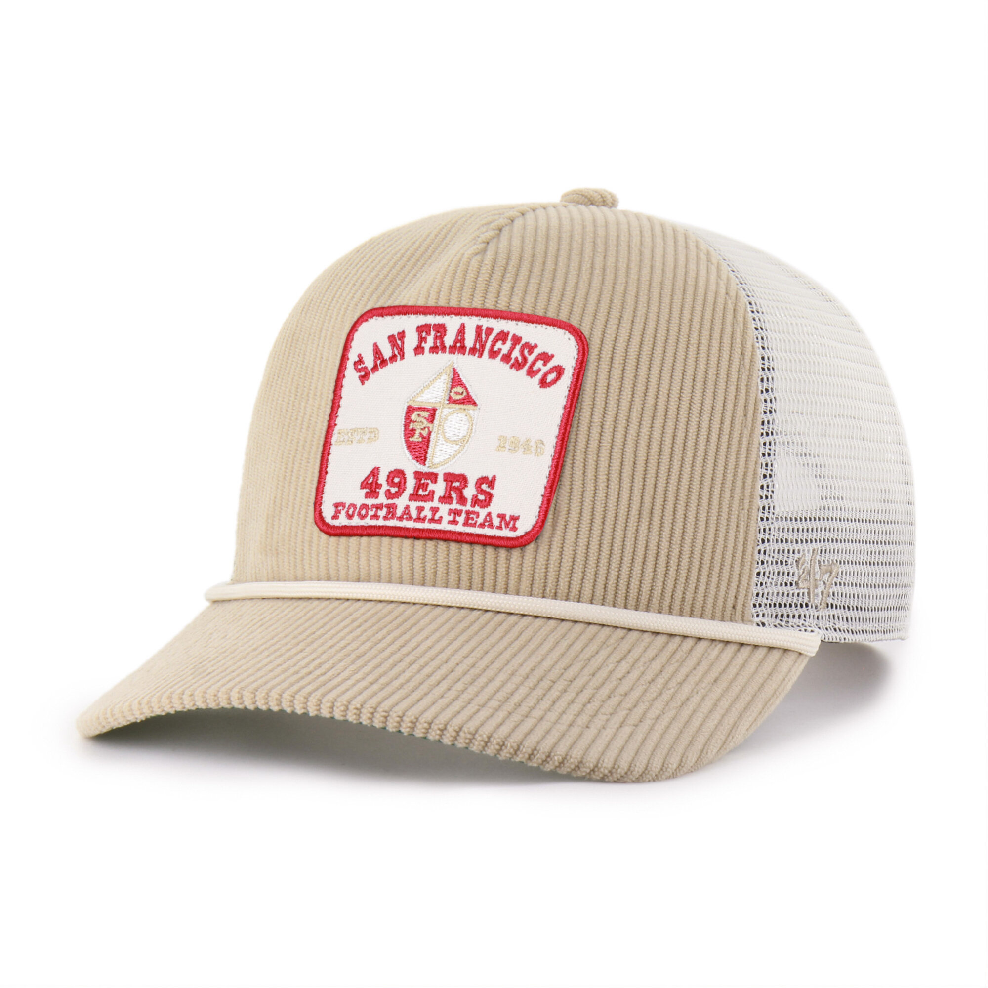 Men's '47 Khaki San Francisco 49ers Throwback Cordlandia Hitch Adjustable Hat