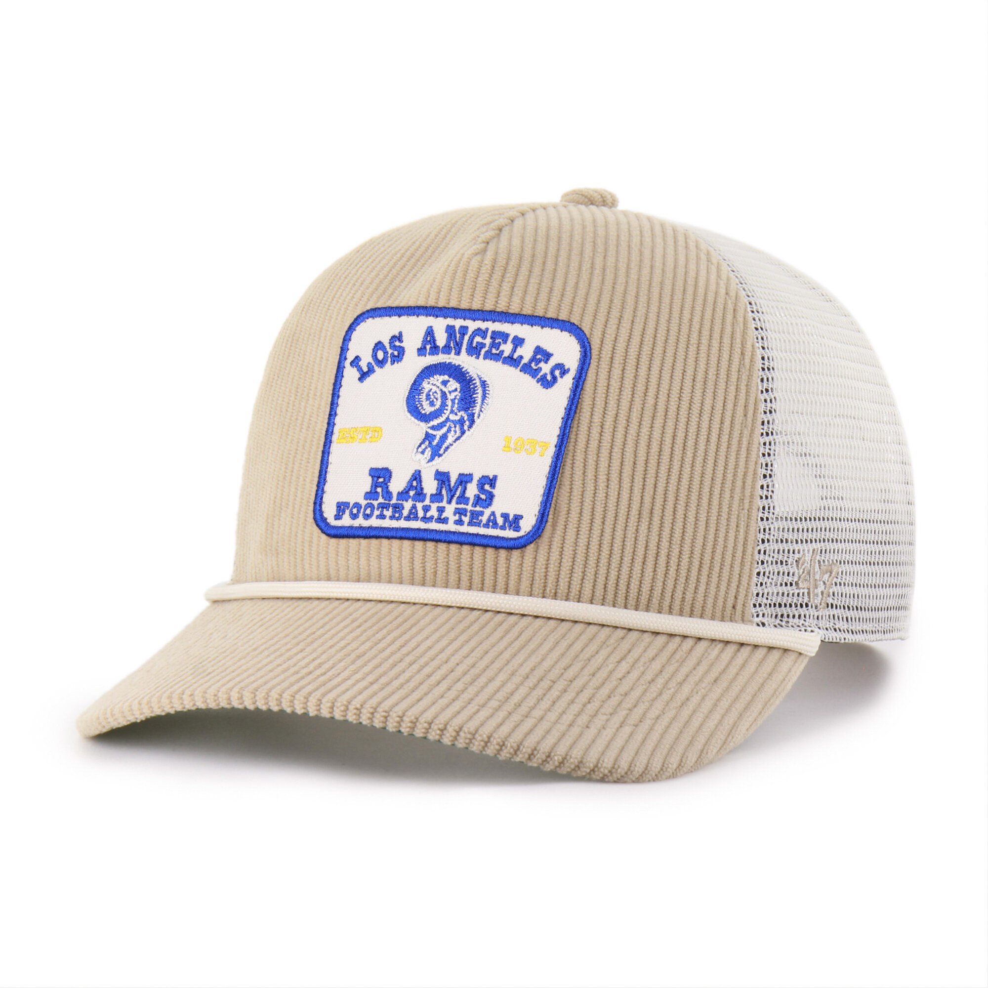 Men's '47 Khaki Los Angeles Rams Throwback Cordlandia Hitch Adjustable Hat